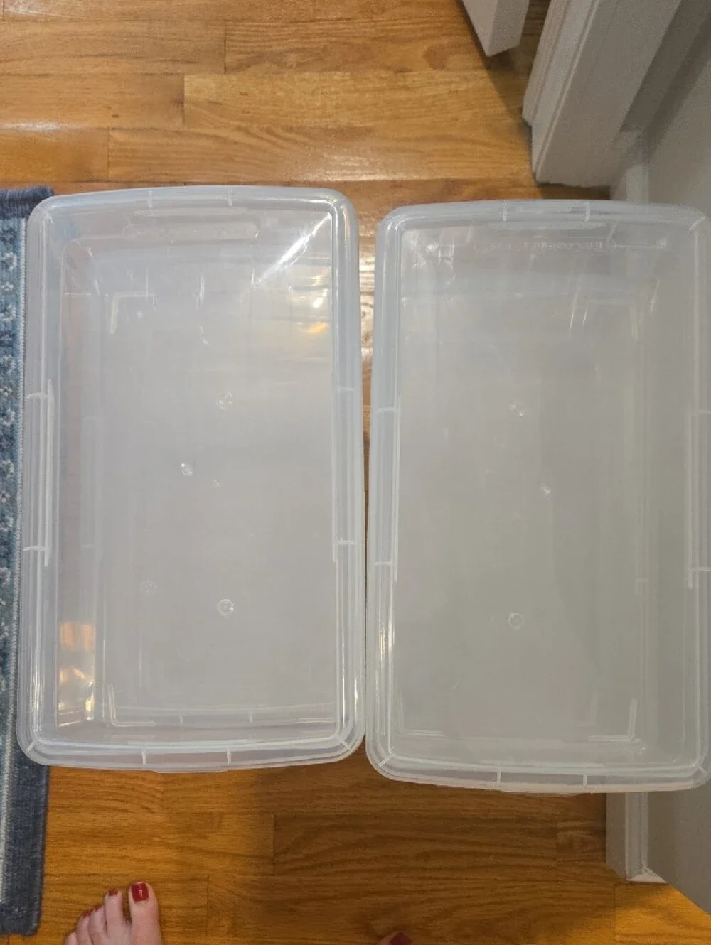 Container Store Set of 8 used women shoes clear boxes organization stackable